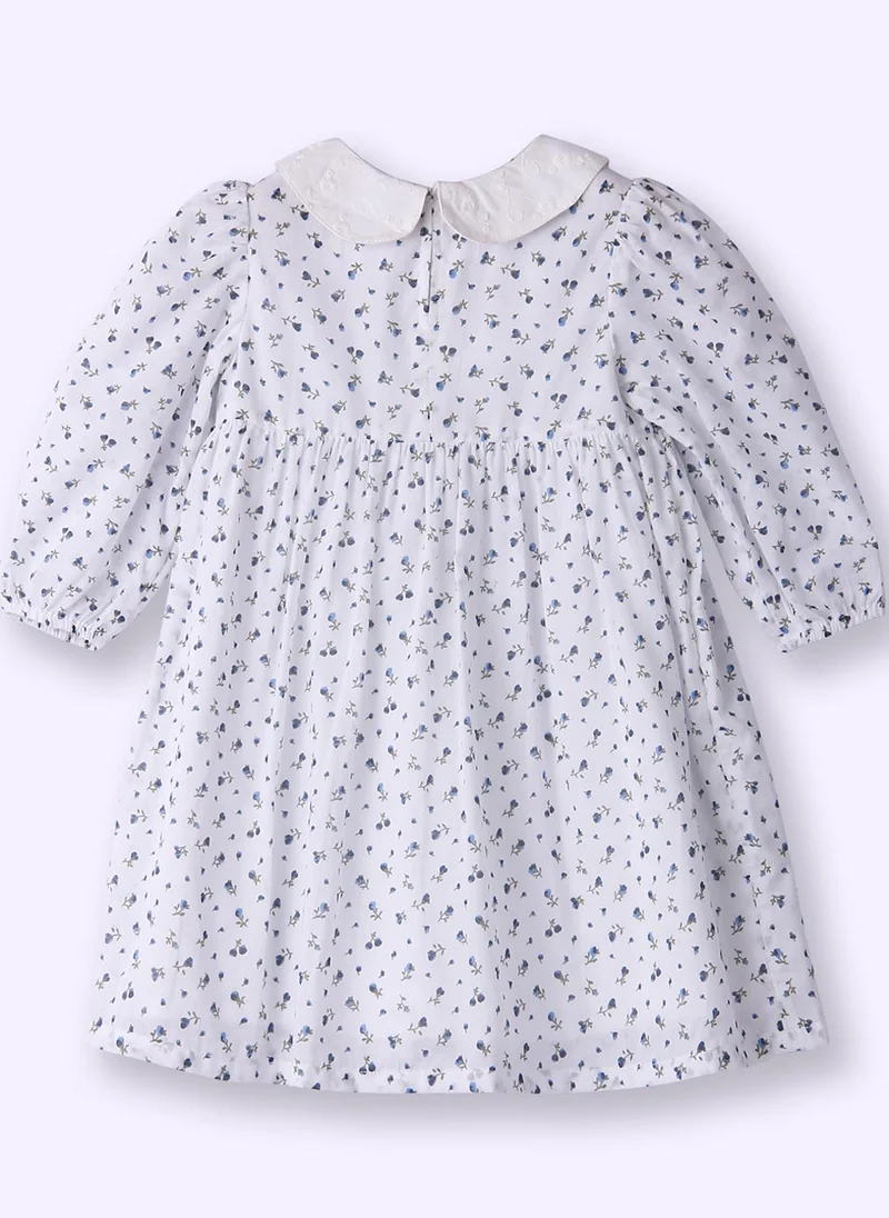 نوتيناتي فستان بناتي قطن % بطبعات زهور شاملة وياقة بيتر بان